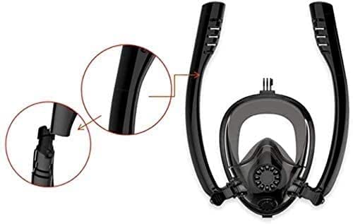 Full Face Snorkel Mask with Double Tube, Anti-Fog & Anti-Leak 180° View