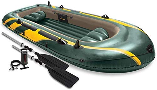 4-Person Inflatable Fishing & Rowing Boat Green