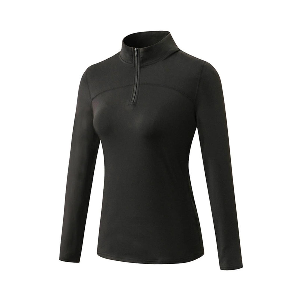 Women's Thermal Fleece Quarter Zip Long Sleeve Running & Golf Shirt