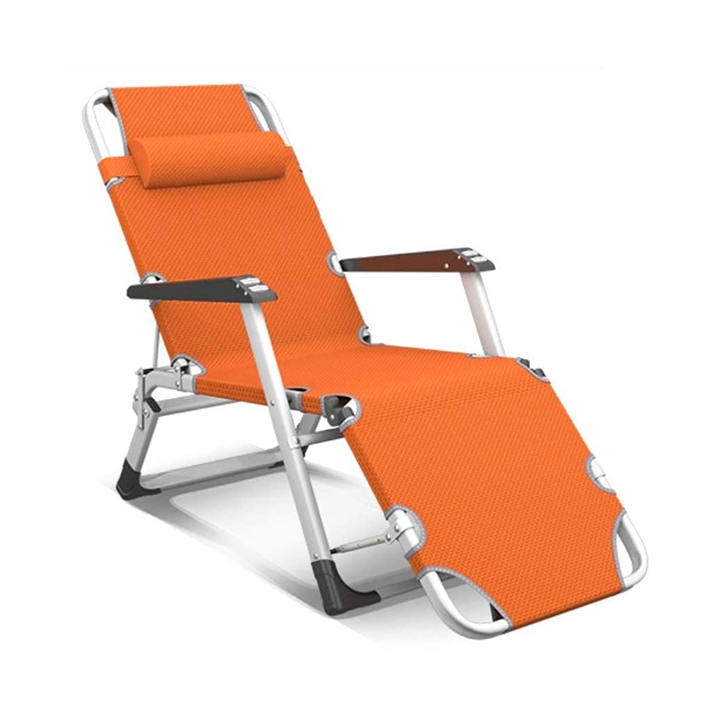 Foldable Reclining Sun Lounger Chair, Waterproof Metal Frame, 178 × 66 × 28 cm