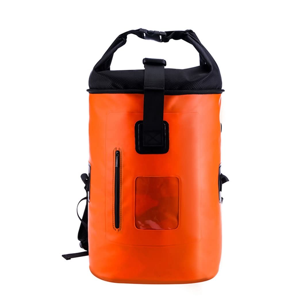 20L Waterproof Roll Top Dry Bag Backpack with Zippered Pocket
