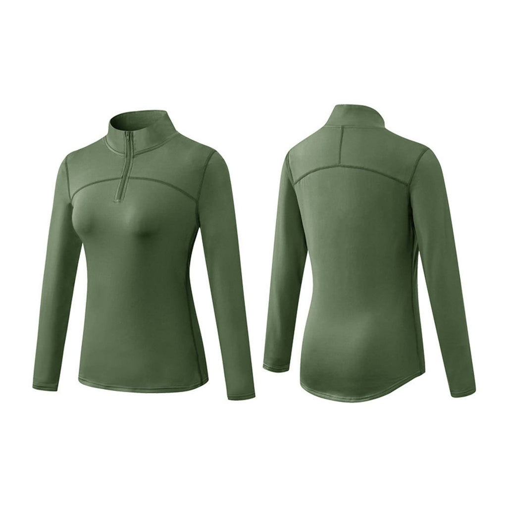 Women's Thermal Fleece Quarter Zip Long Sleeve Running & Golf Shirt