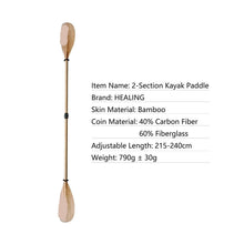 2-Piece Carbon Fiber Kayak Paddle with Bamboo Blades