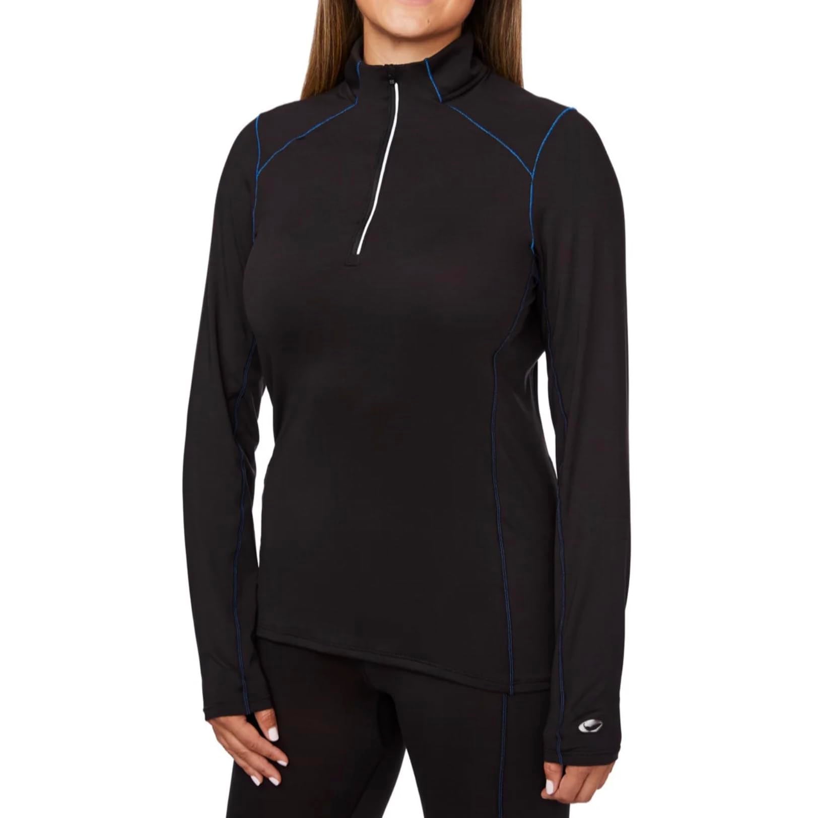 Women's Midweight Quarter Zip Base Layer Top with Moisture-Wicking Performance