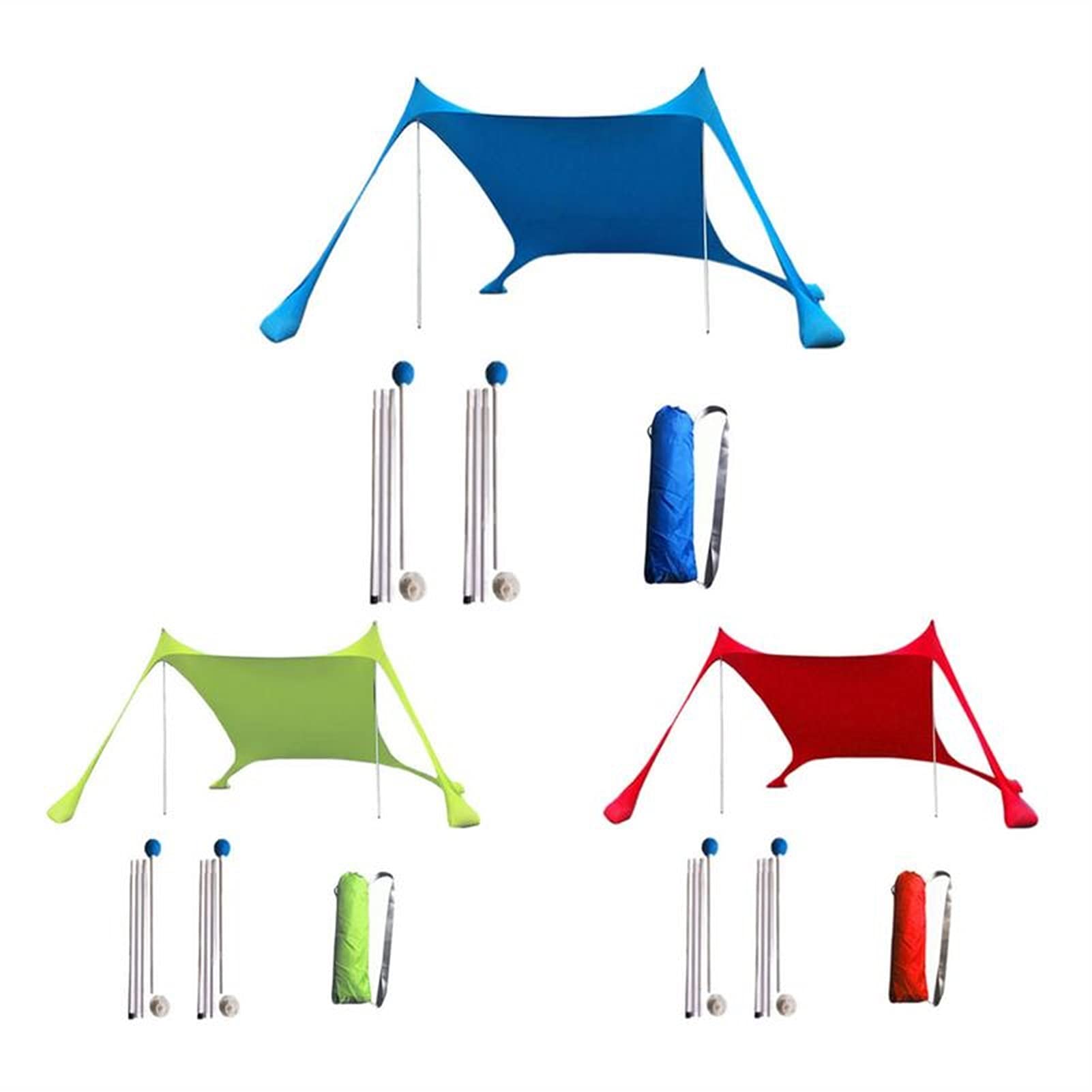 Family Beach Sun Shade Tent with Sandbag Anchors, 210 × 210 × 160 cm