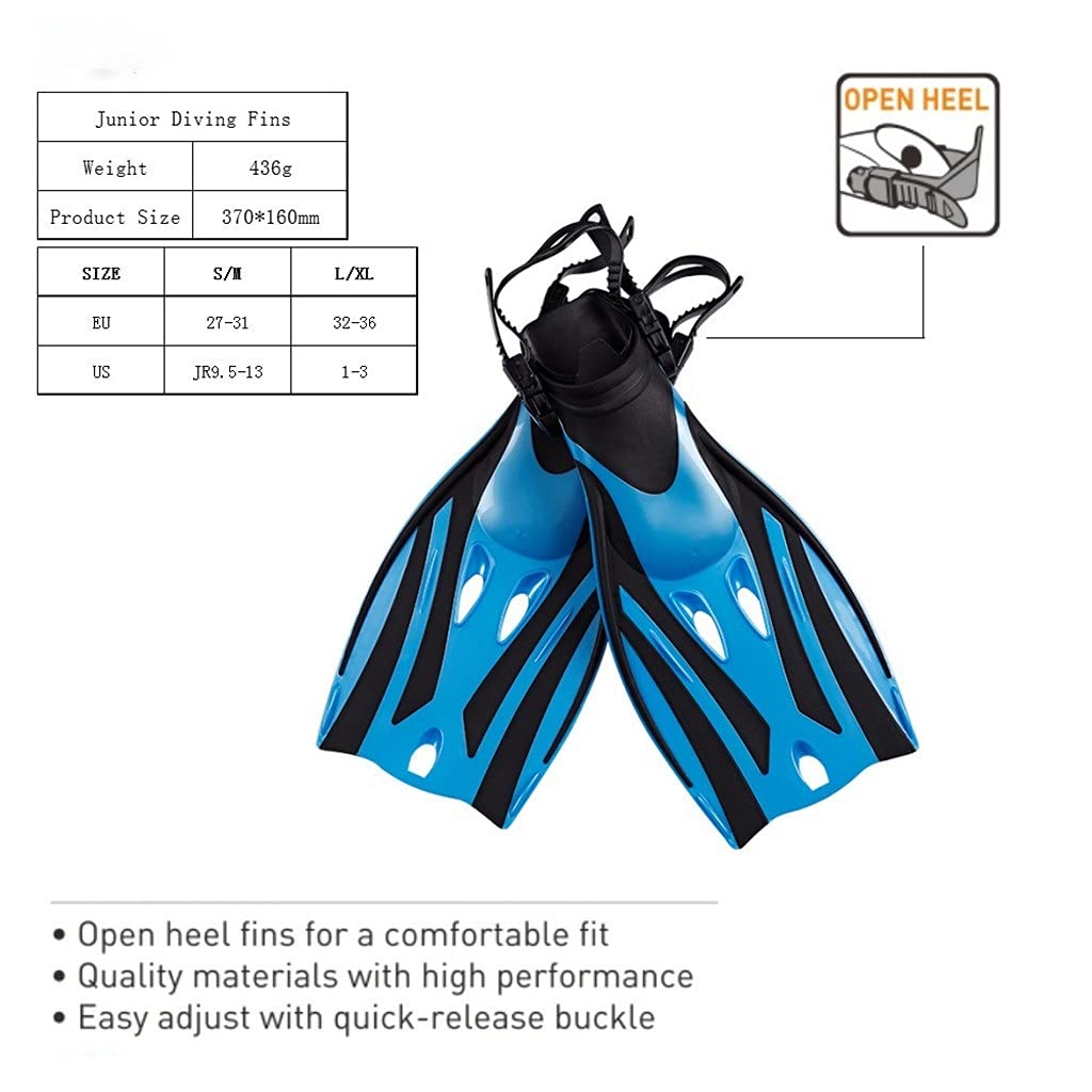 Scuba Diving Mask, Snorkel & Fins Set with Anti-Fog Goggles