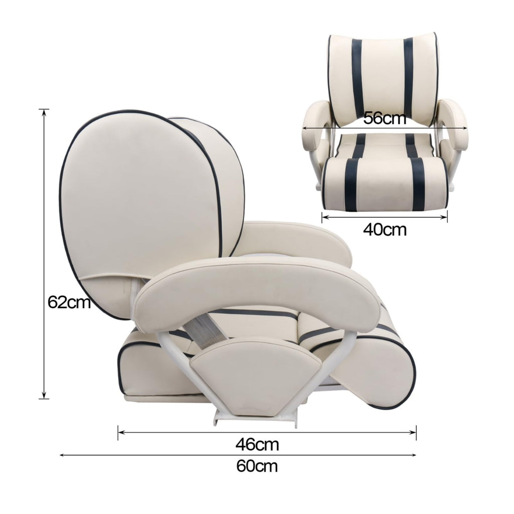 Heavy-Duty Boat Bucket Seat with Armrests for Yachts
