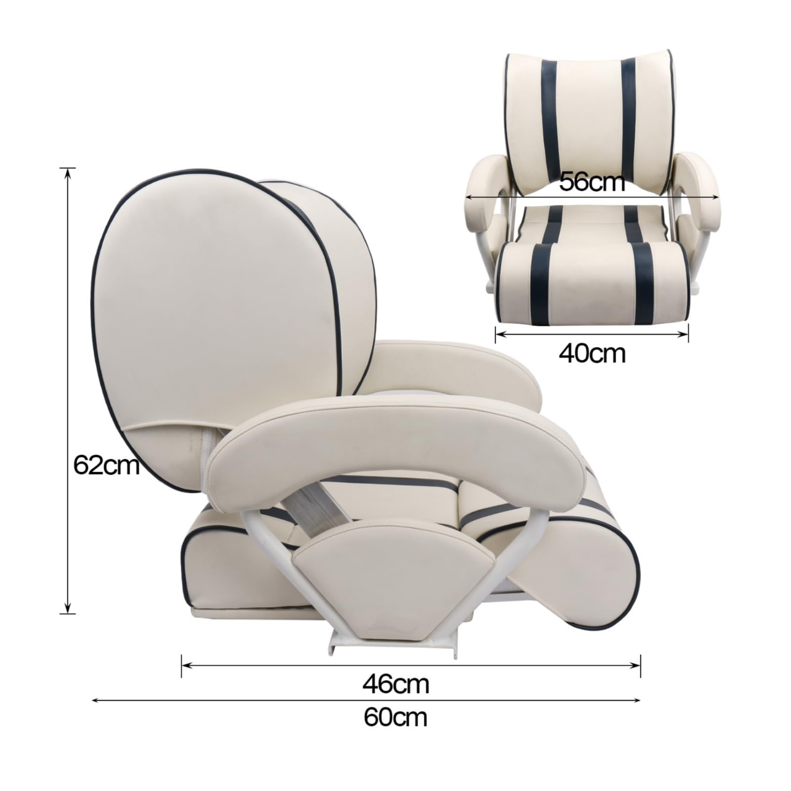 Heavy-Duty Boat Bucket Seat with Armrests for Yachts