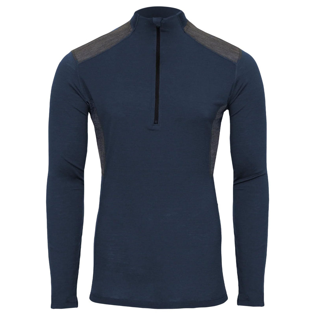 Men's Merino Wool Quarter Zip Base Layer Top with UPF 30+ Moisture-Wicking Performance