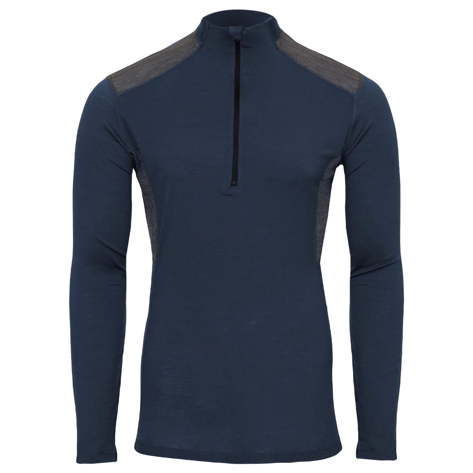 Men's Merino Wool Quarter Zip Base Layer Top with UPF 30+ Moisture-Wicking Performance