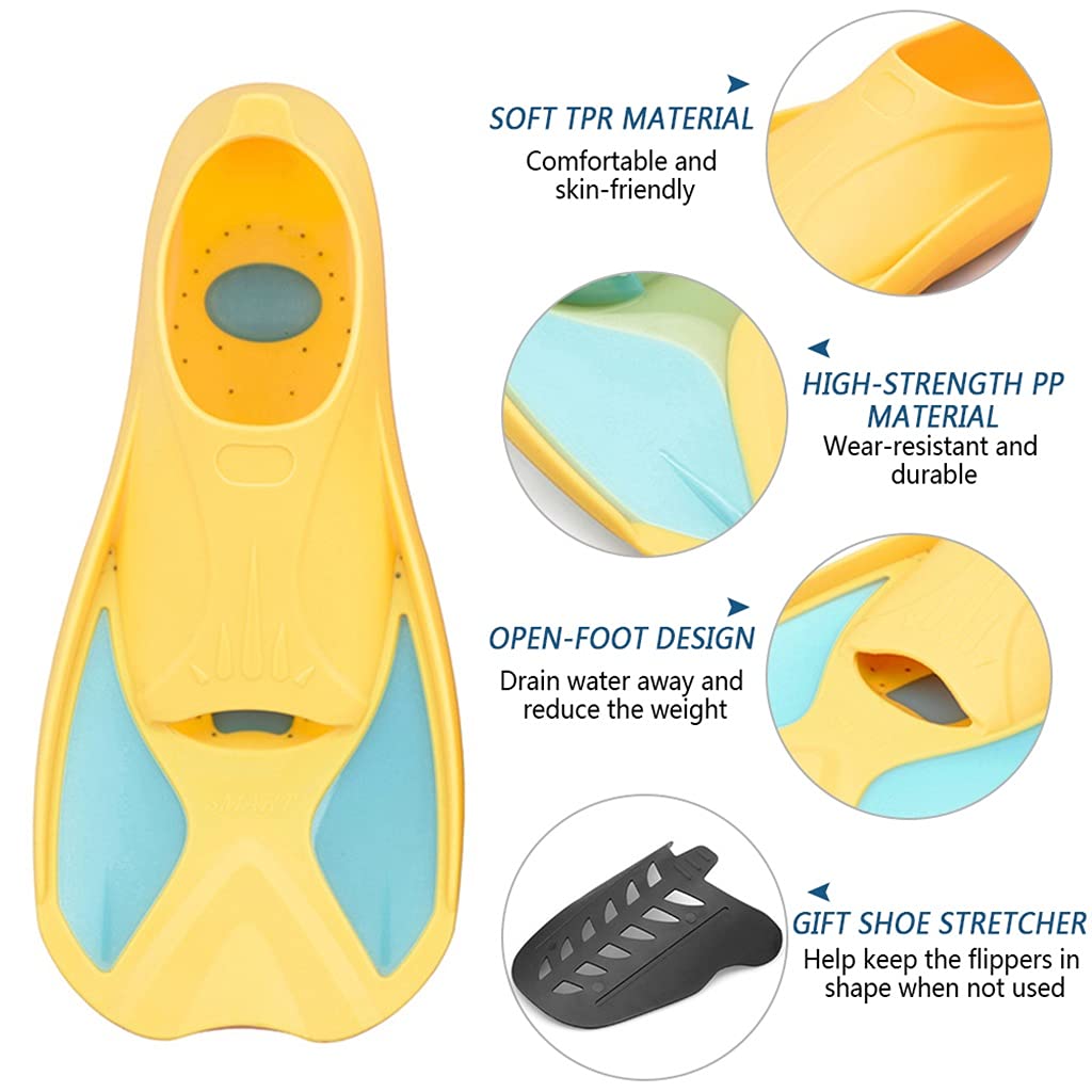 Kids Snorkeling Diving Swimming Fins Short Light Swim Flippers Foot for Training