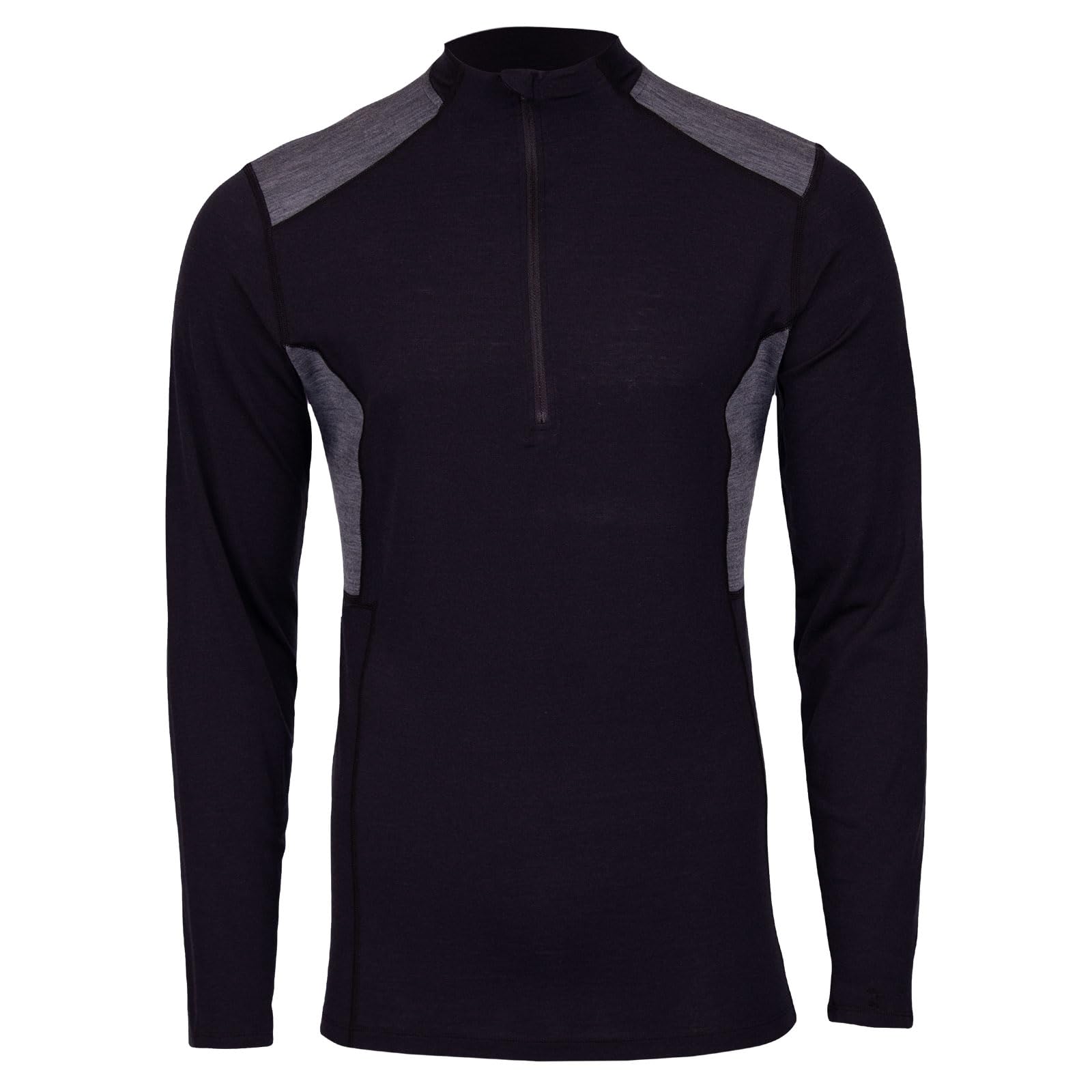 Men's Merino Wool Quarter Zip Base Layer Top with UPF 30+ Moisture-Wicking Performance