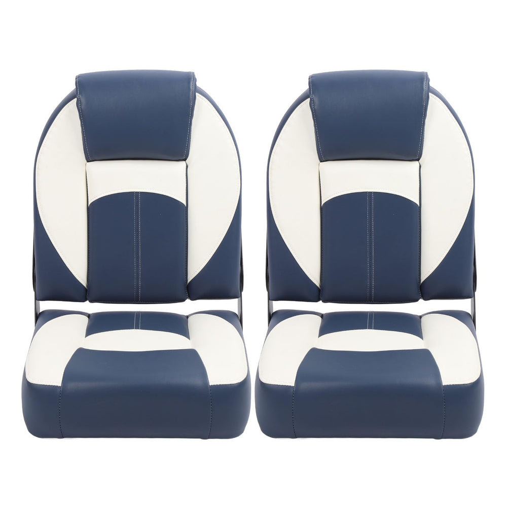 2-Piece Folding Marine Boat Seats with High-Back Foam Padding
