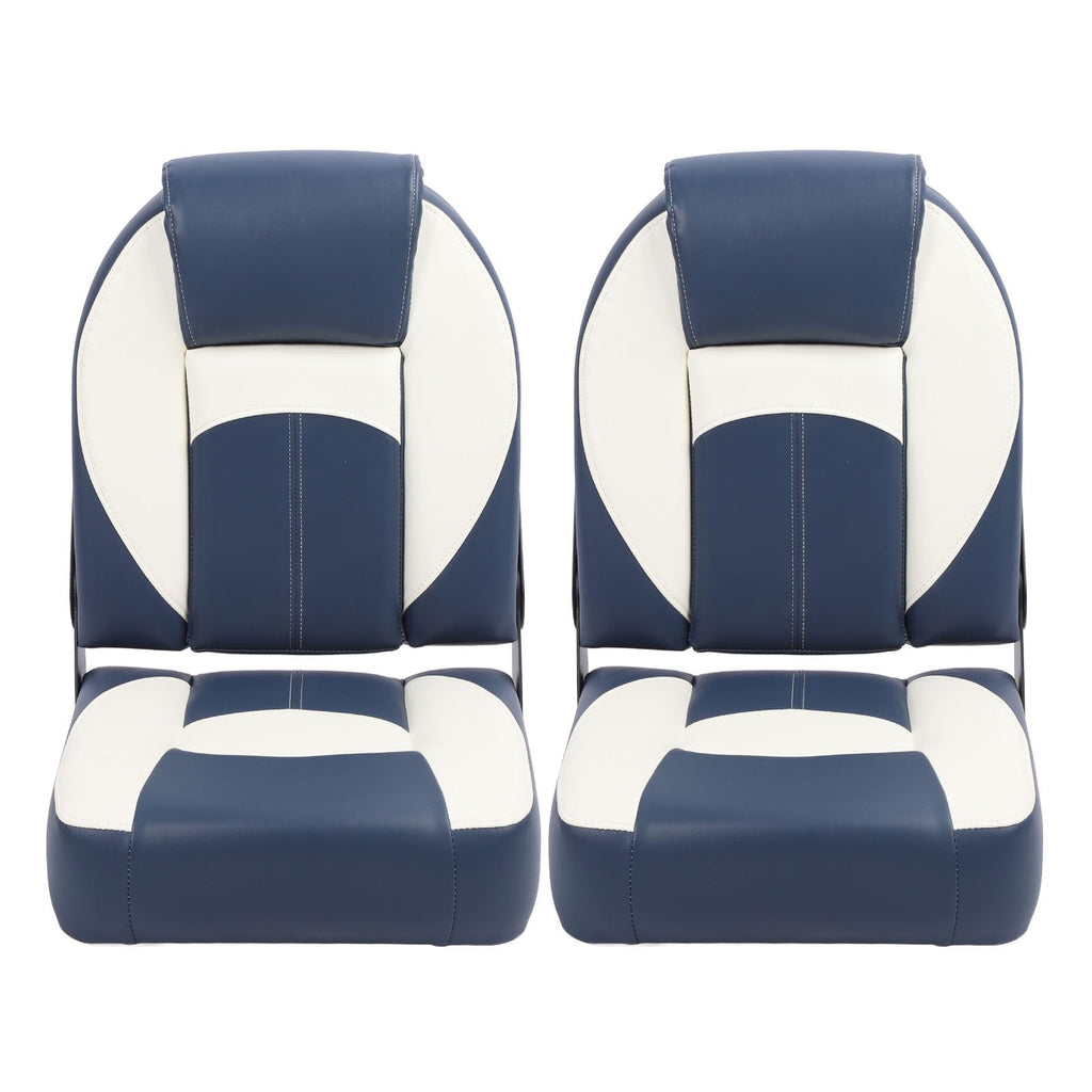 2-Piece Folding Marine Boat Seats with High-Back Foam Padding
