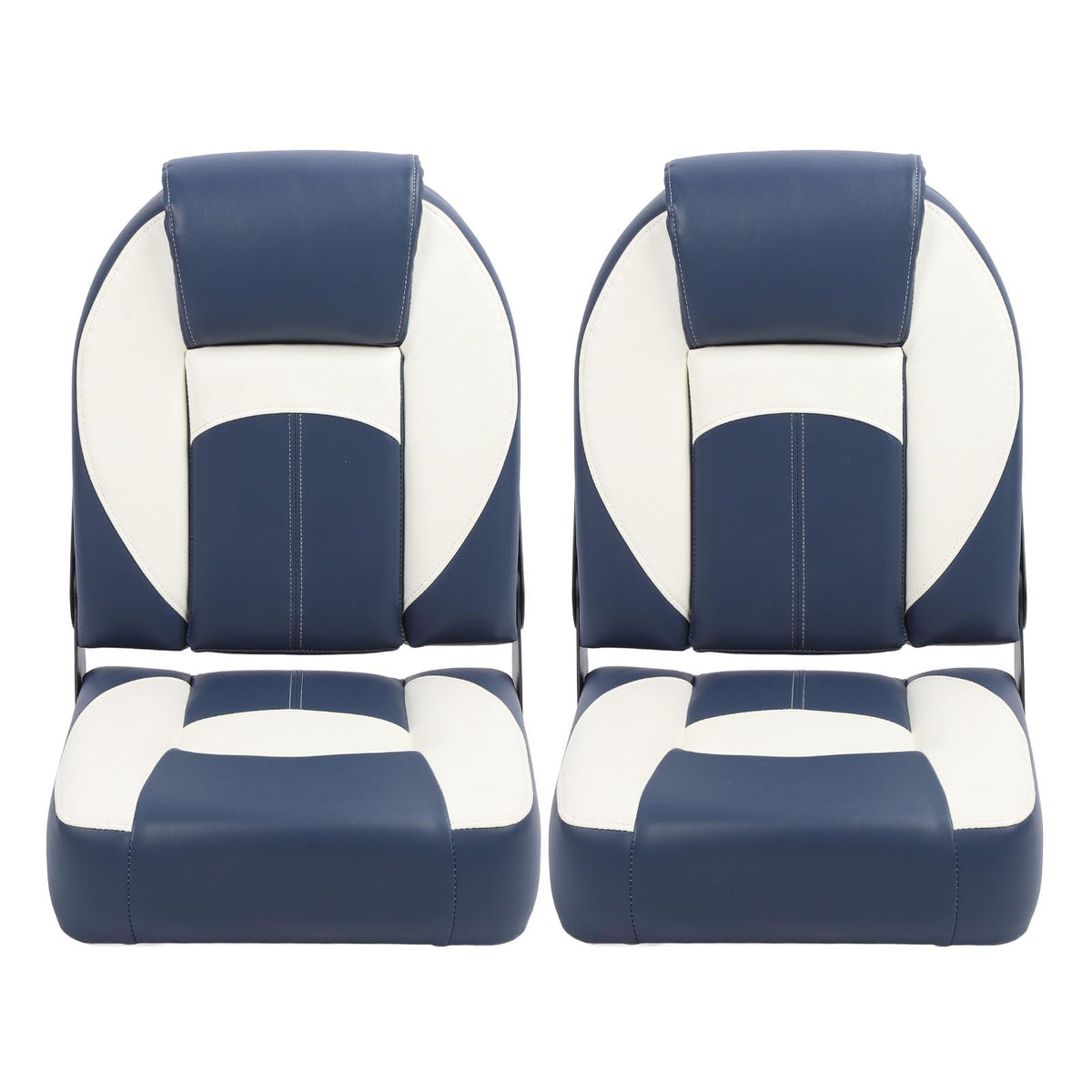 2-Piece Folding Marine Boat Seats with High-Back Foam Padding