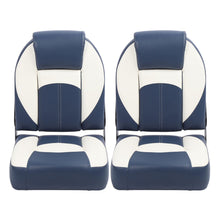 2-Piece Folding Marine Boat Seats with High-Back Foam Padding