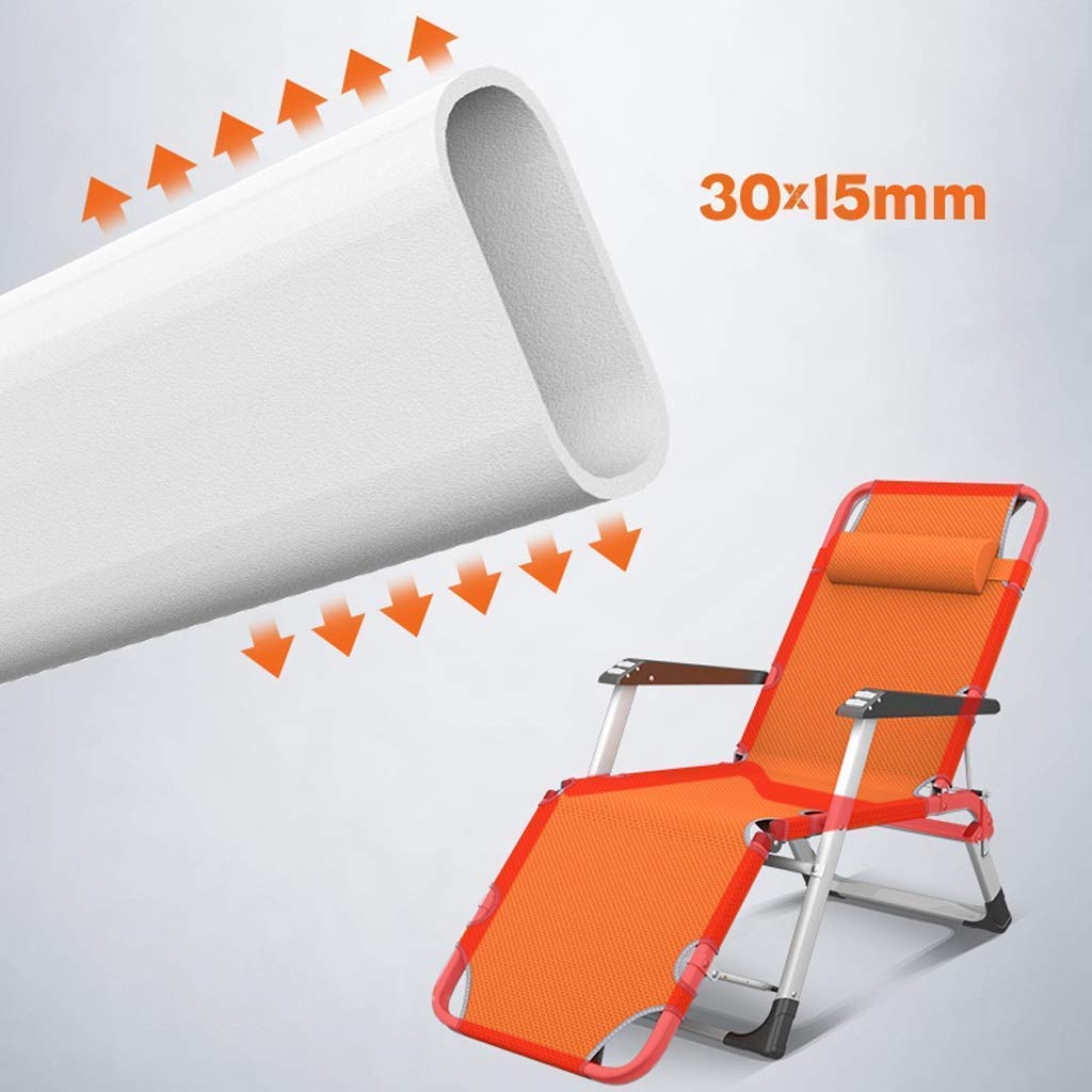 Foldable Reclining Sun Lounger Chair, Waterproof Metal Frame, 178 × 66 × 28 cm