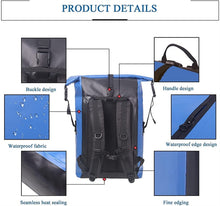 40L Waterproof Roll Top Dry Bag Backpack with Zippered Pocket