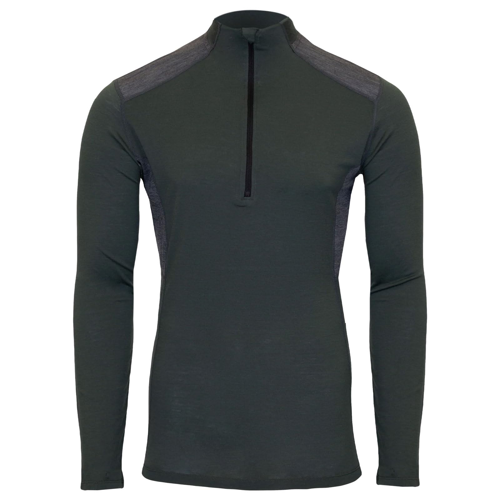 Men's Merino Wool Quarter Zip Base Layer Top with UPF 30+ Moisture-Wicking Performance
