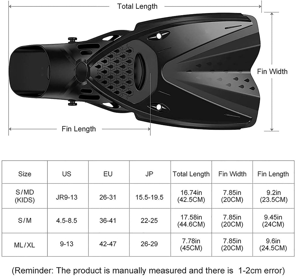 Full Face Snorkel Set with Swim Fins & Panoramic Diving Mask