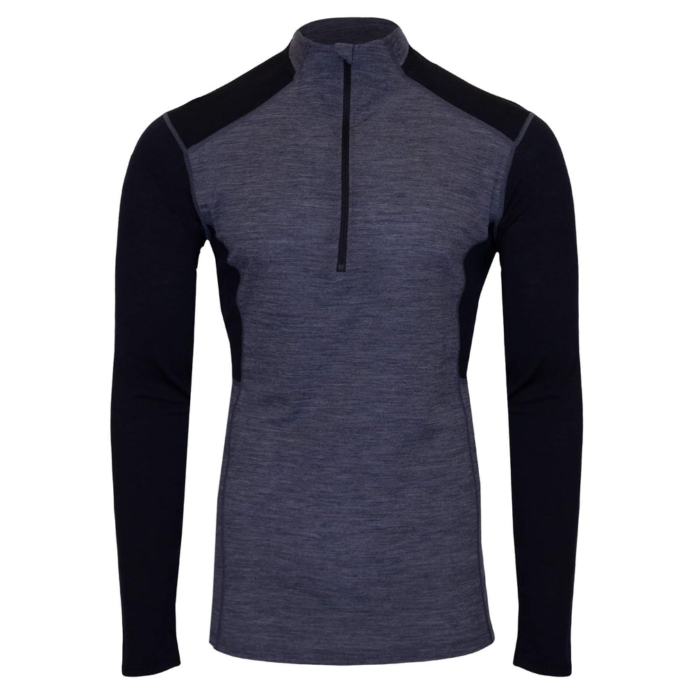 Men's Merino Wool Quarter Zip Base Layer Top with UPF 30+ Moisture-Wicking Performance