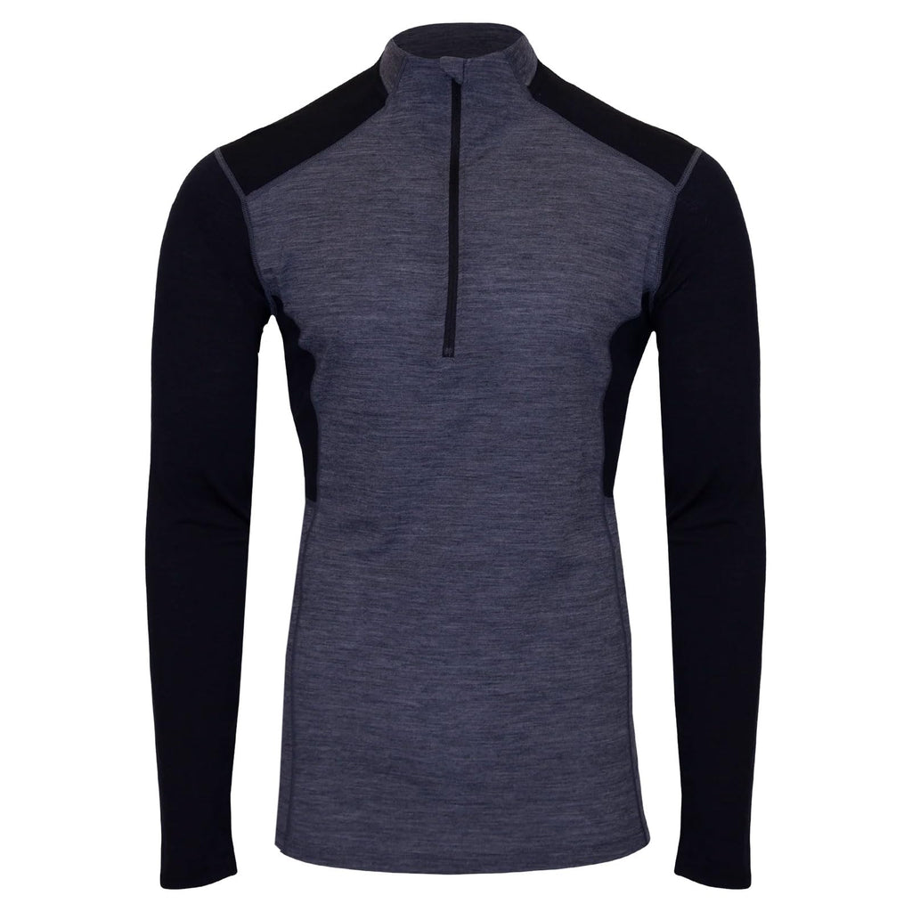 Men's Merino Wool Quarter Zip Base Layer Top with UPF 30+ Moisture-Wicking Performance