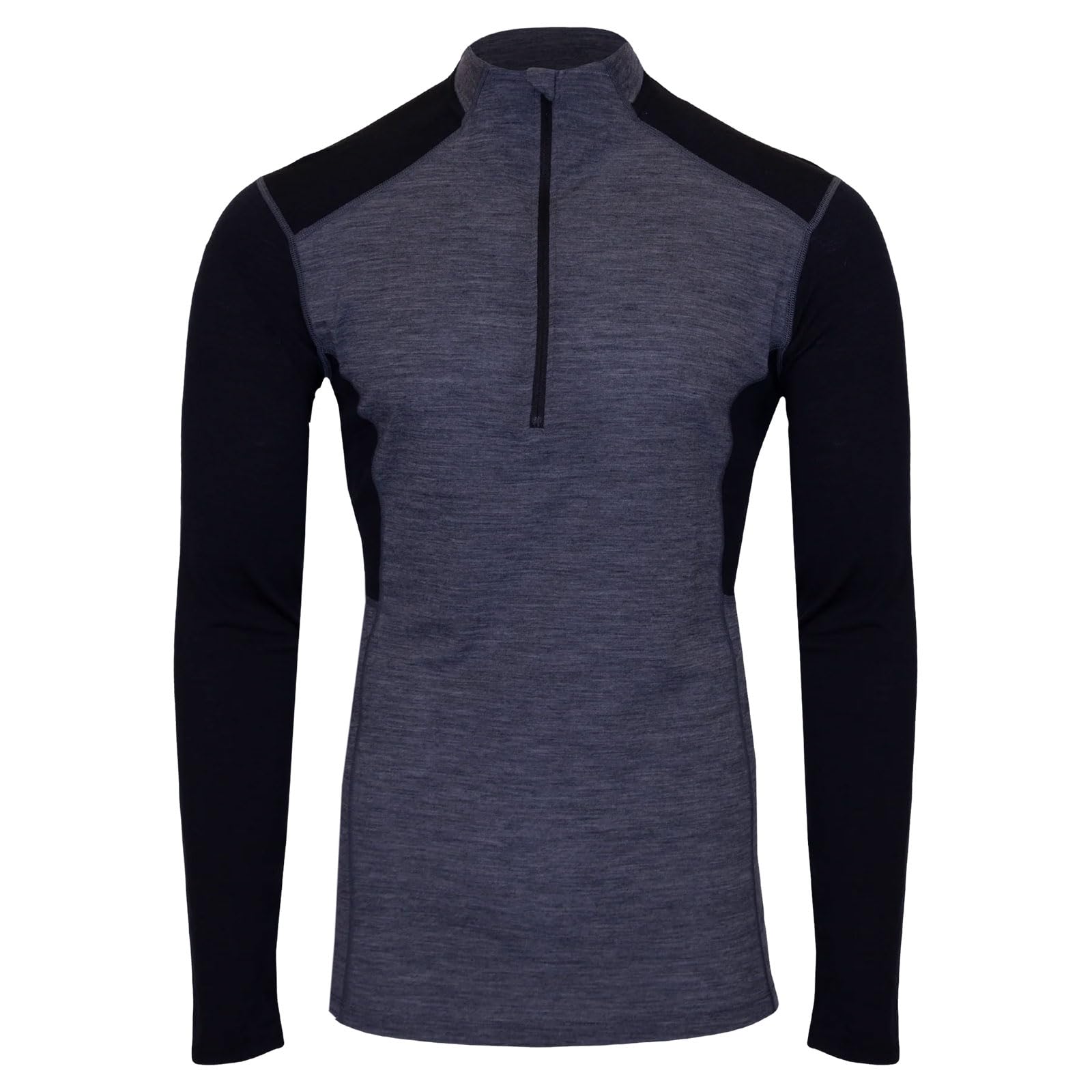 Men's Merino Wool Quarter Zip Base Layer Top with UPF 30+ Moisture-Wicking Performance