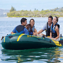 4-Person Inflatable Fishing & Rowing Boat Green