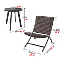 3-Piece Folding Outdoor Chairs & Table Set for Patio and Garden