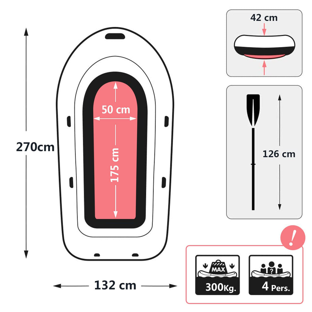 200 cm Inflatable Rubber Fishing Boat with Hard Bottom