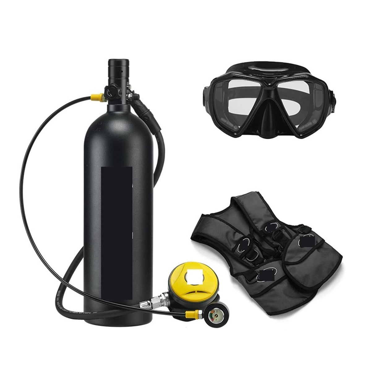 2L Scuba Tank Kit with Pressure Gauge for Diving & Snorkeling