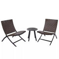 3-Piece Folding Outdoor Chairs & Table Set for Patio and Garden