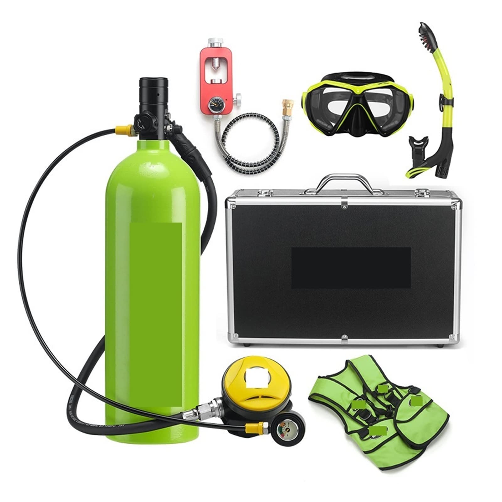 2L Scuba Tank Kit with Pressure Gauge for Diving & Snorkeling