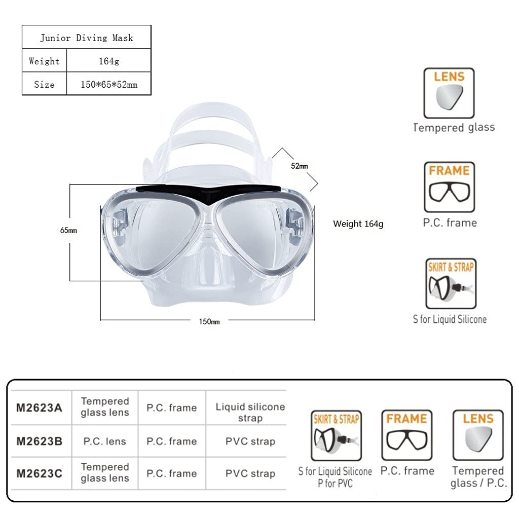 Scuba Diving Mask, Snorkel & Fins Set with Anti-Fog Goggles