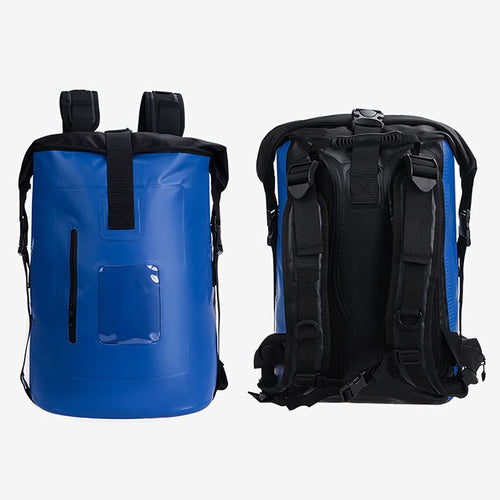 20L Waterproof Roll Top Dry Bag Backpack with Zippered Pocket