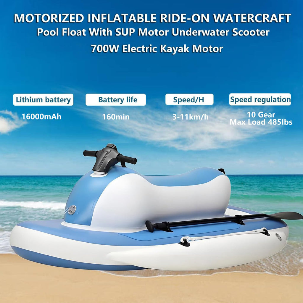2-in-1 Electric Underwater Scooter & Inflatable Jet Ski 700W 11 km/h