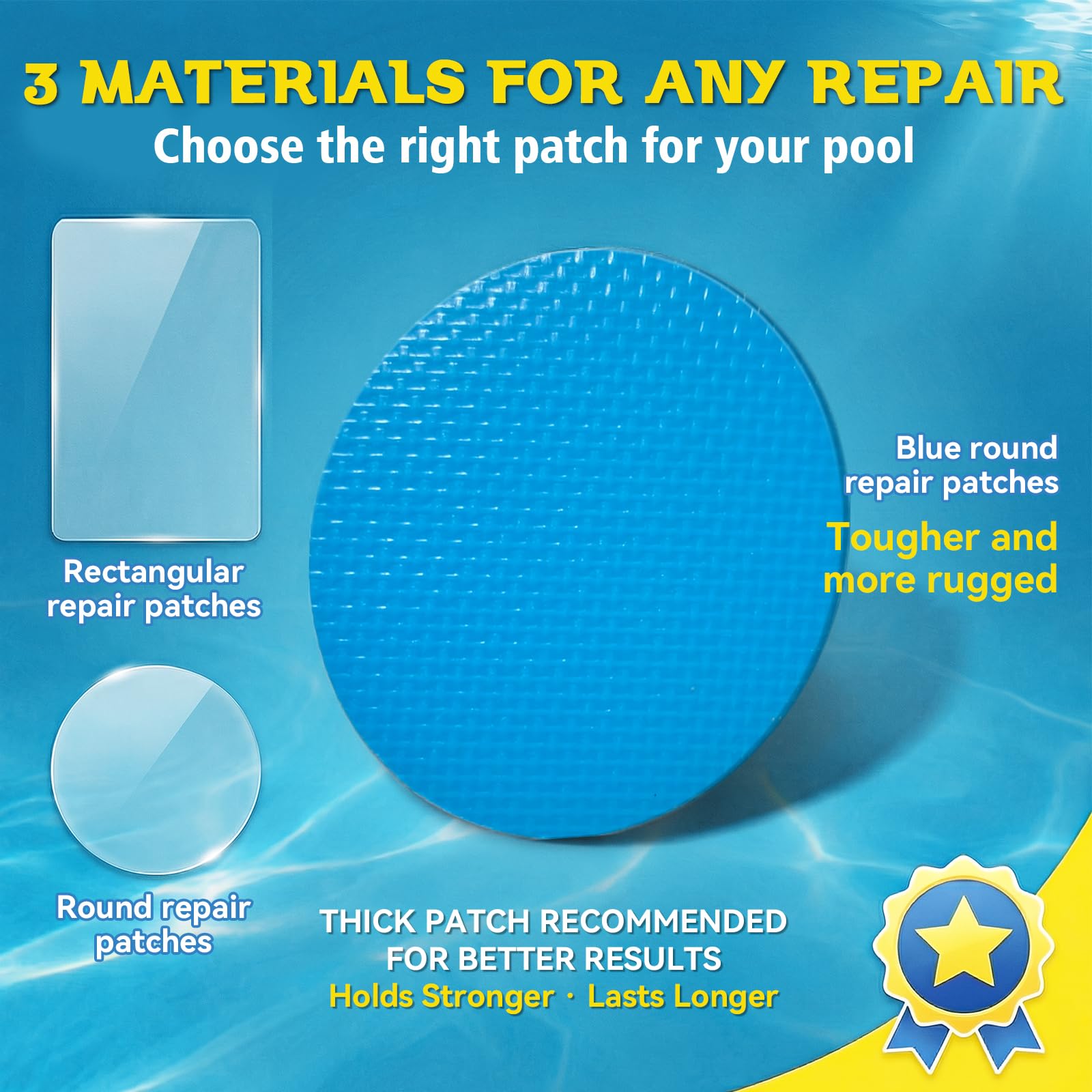 Inflatable Repair Patch Kit for Air Mattresses, Pool Liners, Hot Tubs, Tents & Inflatables