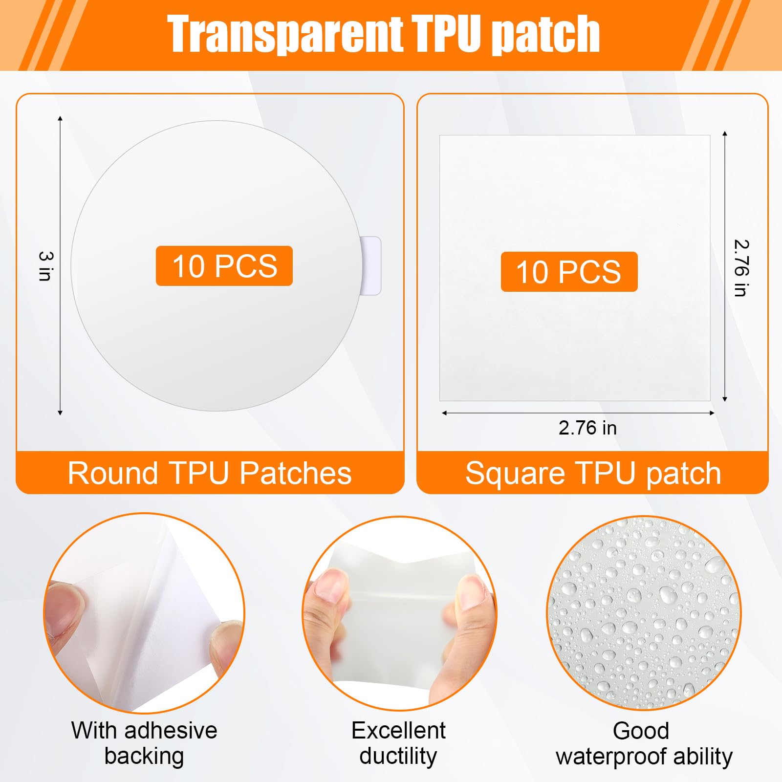 Inflatable Paddle Board Repair Kit with TPU & PVC Patches, Glue, Valve Wrench and Applicator