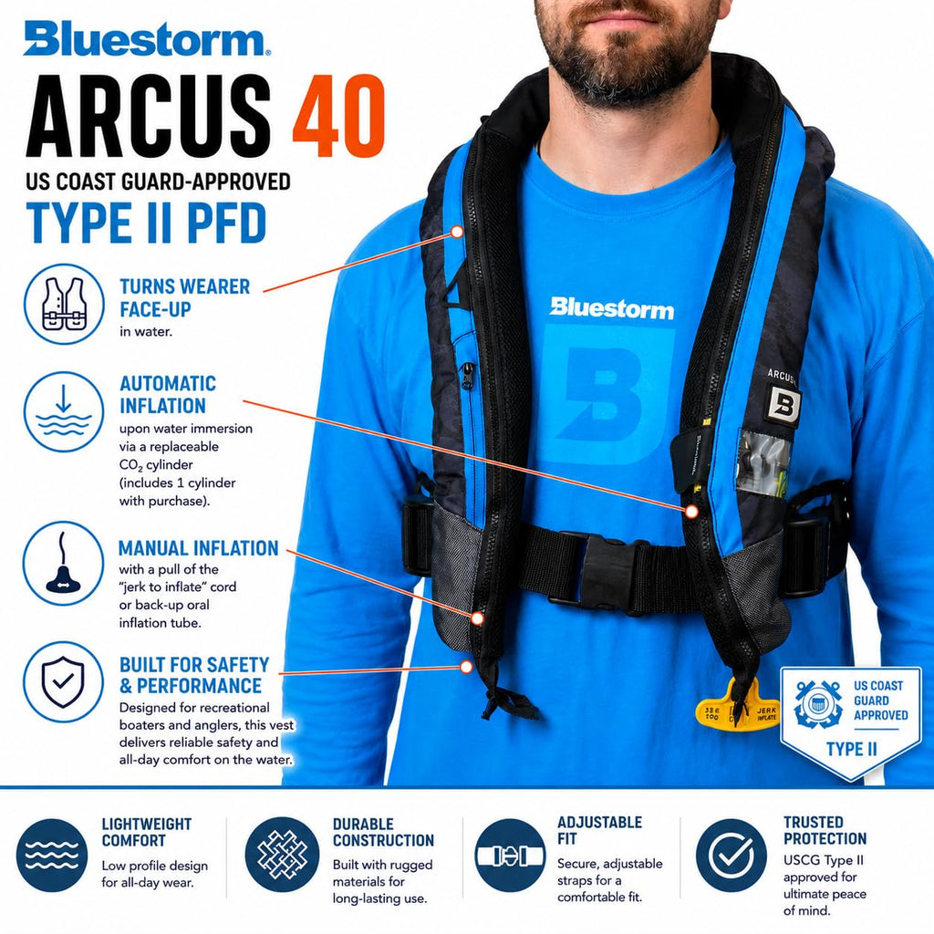 Adult Automatic Inflatable PFD Life Jacket with Manual Ripcord