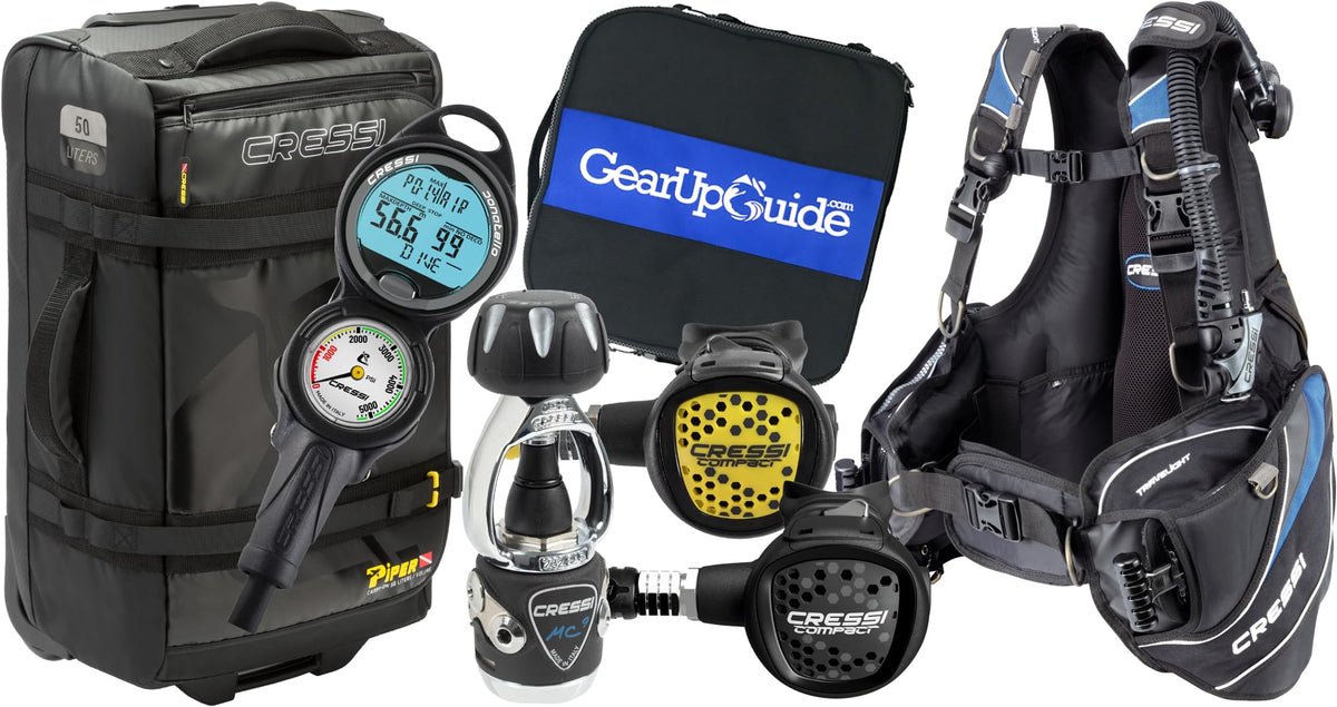 Scuba Diving Package with 15 lb BCD, Dive Computer, Regulator, Torch & Gear Bag