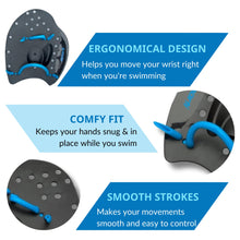 Swim Training Set with Hand Paddles & Short Blade Fins