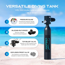 0.5L Mini Scuba Tank Kit for Snorkeling & Emergency Diving