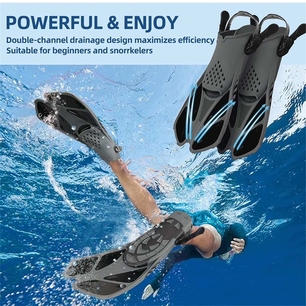 Adjustable Swim Fins for Adults & Kids Beginners