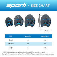 Swim Training Set with Hand Paddles & Short Blade Fins