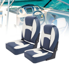 2-Piece Folding Marine Boat Seats with High-Back Foam Padding