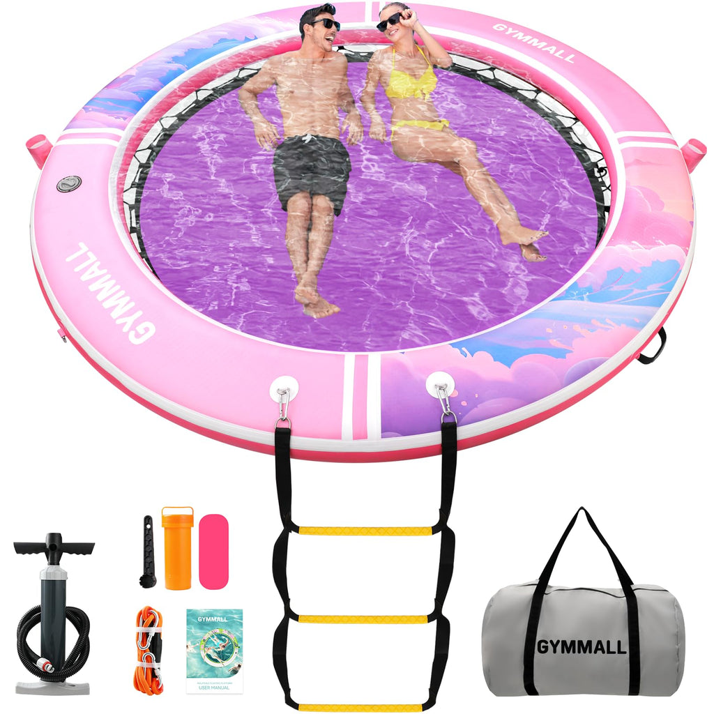 8 FT Inflatable Water Hammock Floating Dock with Mesh & Ladder