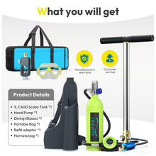 1L Portable Mini Scuba Tank Kit with Hand Pump for Diving