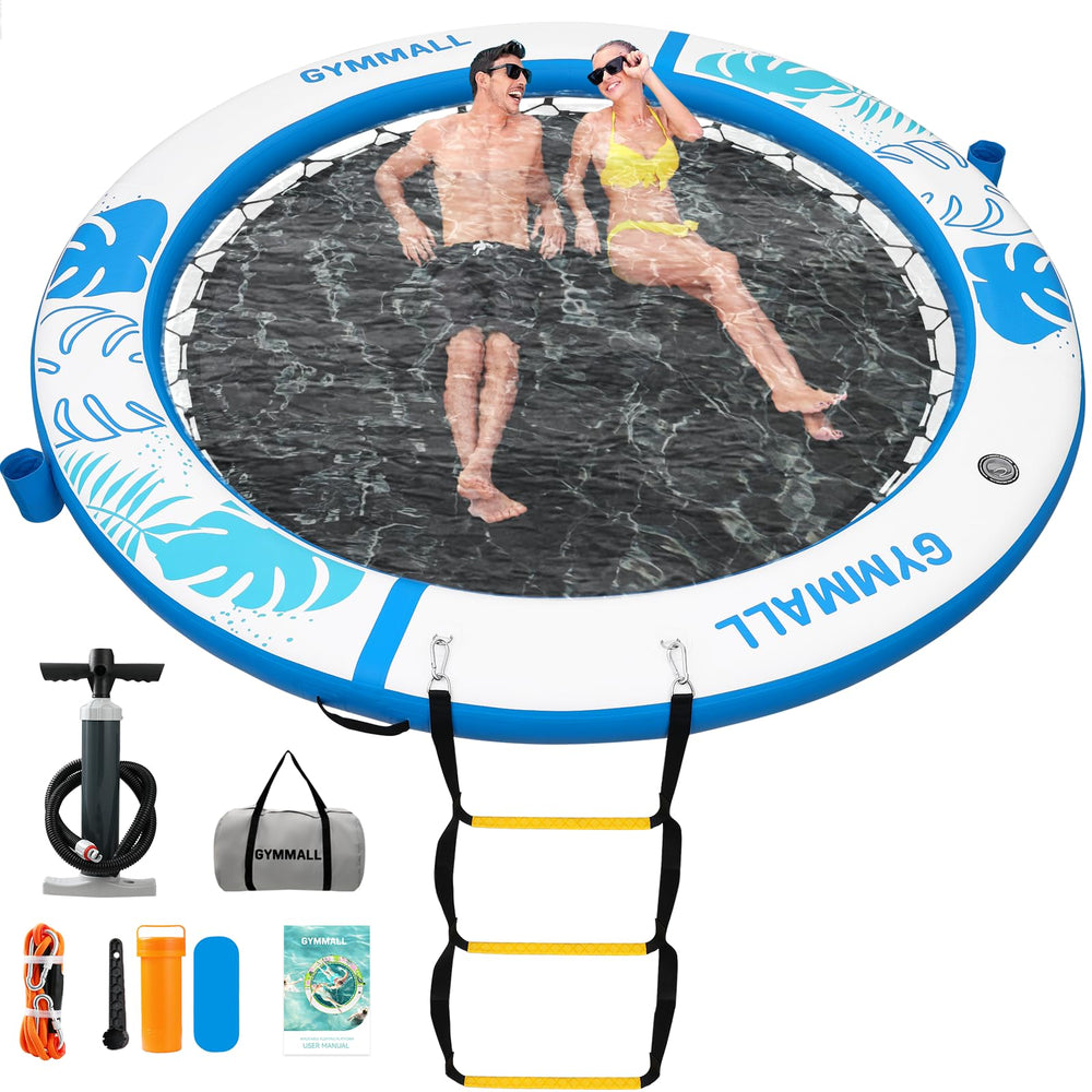 8 FT Inflatable Water Hammock Floating Dock with Mesh & Ladder
