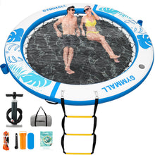 8 FT Inflatable Water Hammock Floating Dock with Mesh & Ladder