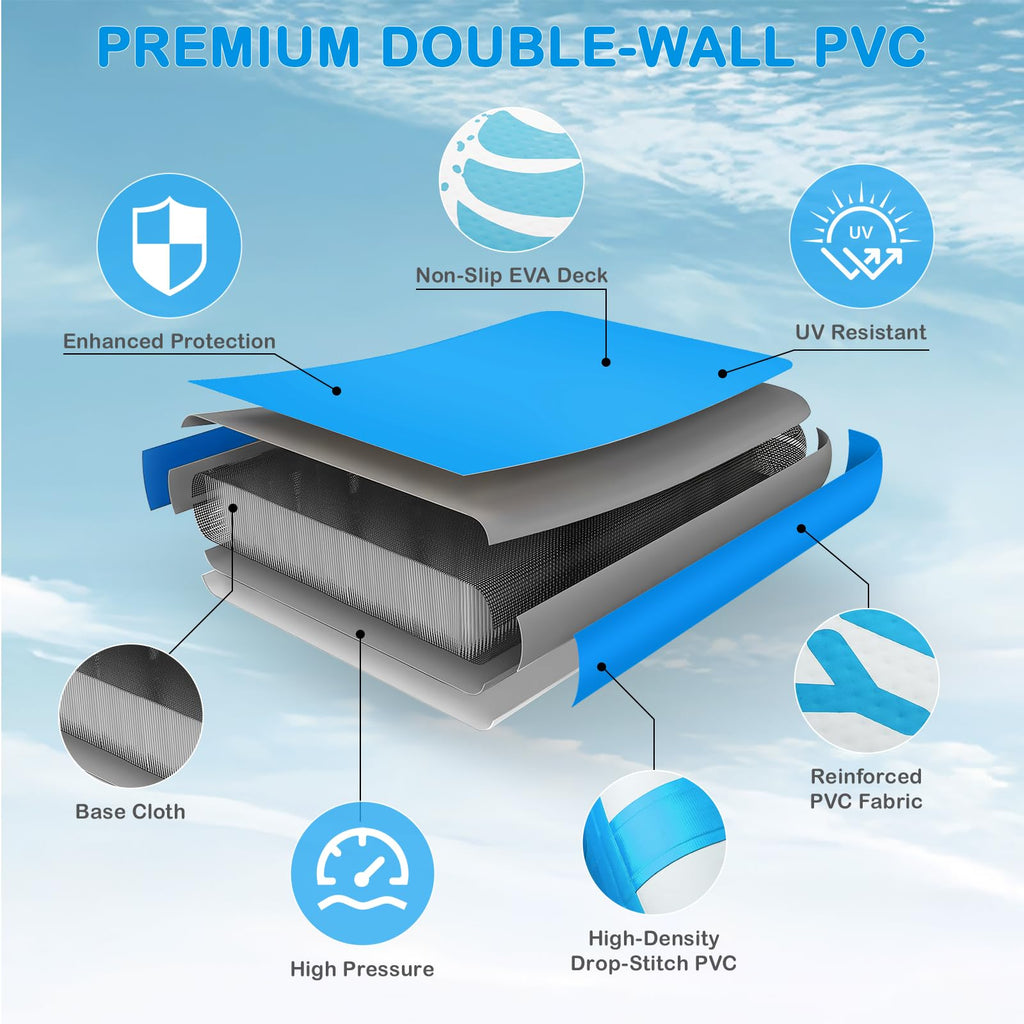 8 FT Inflatable Water Hammock Floating Dock with Mesh & Ladder